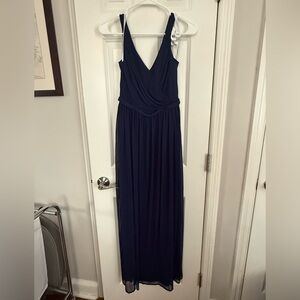David’s Bridal Elegant Navy Blue Maxi Dress Size 2
